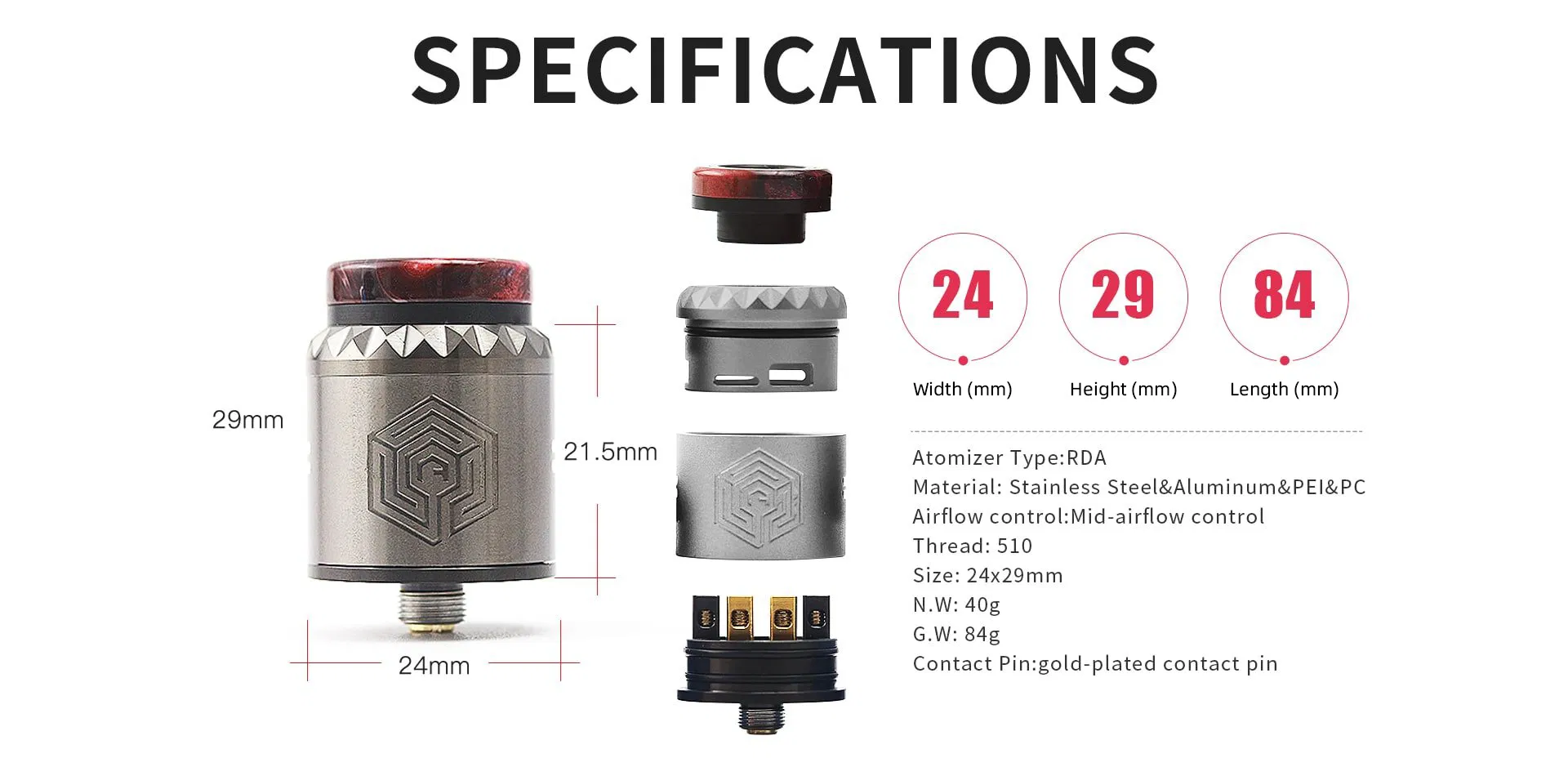 ARTHA V2 RDA Advken Artha V2 RDA Specifications